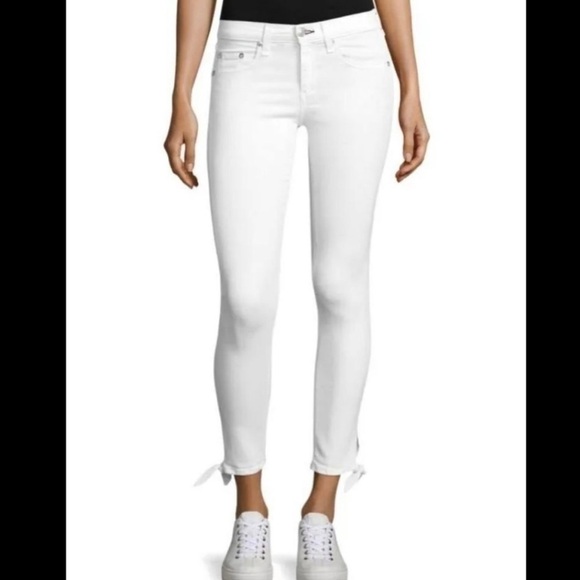 ✂️ SPRING SWEEP SALE MSRP $225 Rag & Bone White Stevie Capri Jeans Size 32 - Picture 3 of 14
